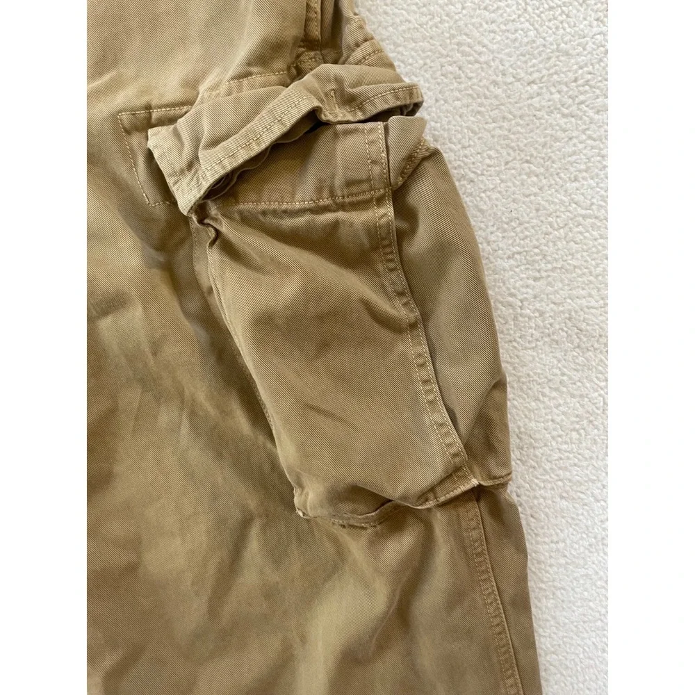 American Eagle Mens Hemmed to 28x24‎ Cargo Pants Tan Khaki Cotton Leg Utility